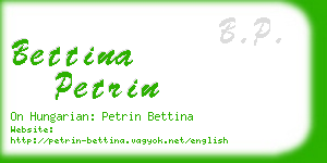 bettina petrin business card